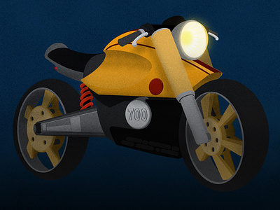Retro Future Moto 2 wheels bobber cafe racer concept design illustration motorcycle procreate