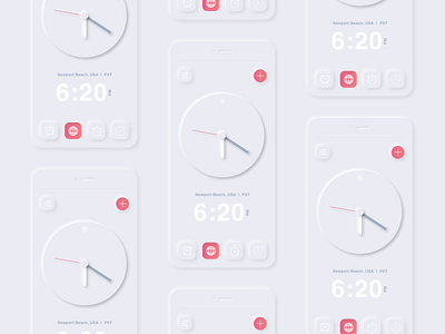 Clock Neumorphism app app design app designer clock design neumorphism trends trends 2020 ui ux