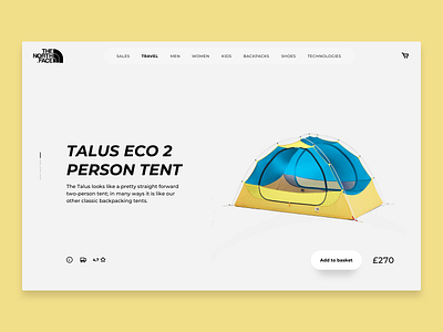 eCommerce Desktop Product Page app app design colorful design ecommerce minimal the north face ui ux web