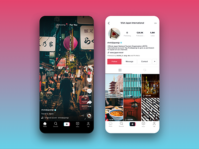 Tiktok Concept app design minimal tiktok travel ui ux