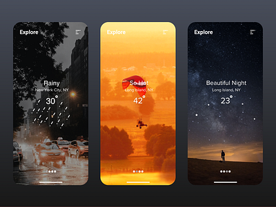 Weather App app app design app designer colorful design minimal typography ui ux weather weather app weather forecast