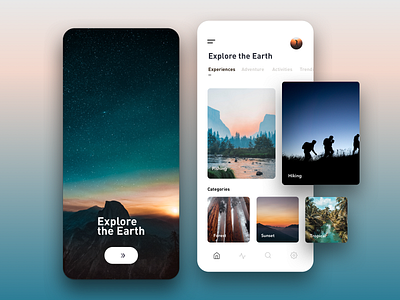 Explore the Earth - Travel App Updated app app design app designer booking colorful design earth flat minimal photos travel travel app ui ux