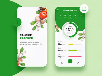 Day 3 of 30 - Calorie Tracker App 100 day project 100daychallenge 100days app calorie design diet illustration minmal tracker ui ux