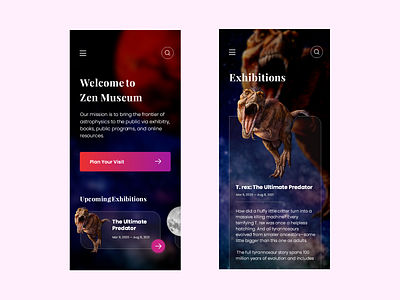 Day 8 of 30 - Museum App 100 day project 100days app appdesign article design event illustration minmal mobile app mobile ui museum typography ui ux