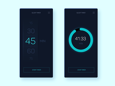 Day 11 of 30 - Sleep Timer App Minimal Concept app design minmal progress bar progressbar sleep sleep tracker sleeping timer timer app timers ui ux