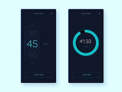 Day 11 of 30 - Sleep Timer  App Minimal Concept