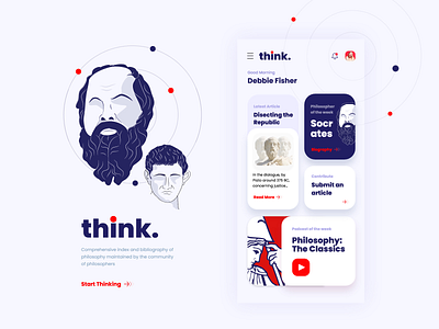 Day 16 of 30 - Philosophy App Design app appdesign design illustration illustration design illustration digital interface minmal philosophy socrates ui vector