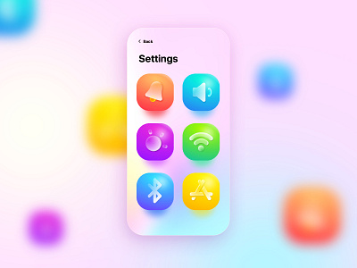 Settings Screen with 3D Icons