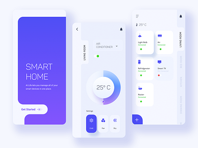 Smart Home App Concept app appdesign design interface minmal smart home smart home app ui ux