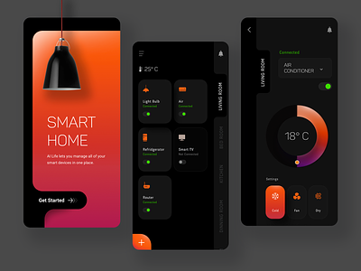 Day 25 of 30 - Smart Home App Concept app appdesign design interface smart home smart home app smarthome ui