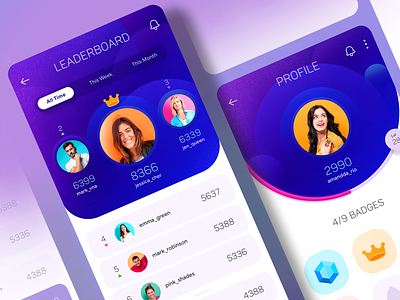 Game leaderboard template  Templates, Mobile app design inspiration, App  design inspiration