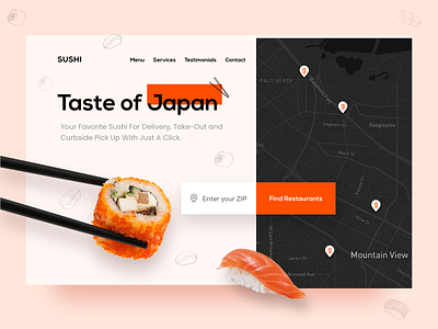 Sushi Delivery Landing Page delivery landing page restaurant sushi sushi website website design