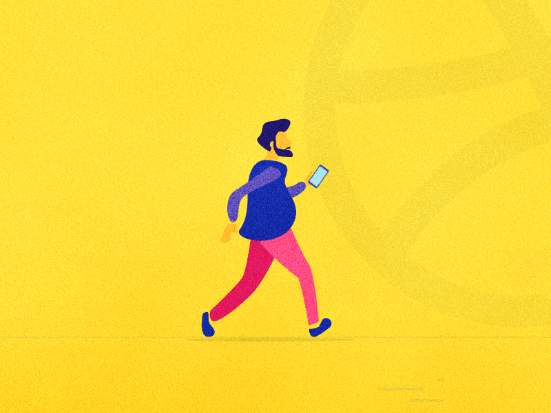 Walking into Dribbble animated animation illustration vector walk walk cycle walkcycle