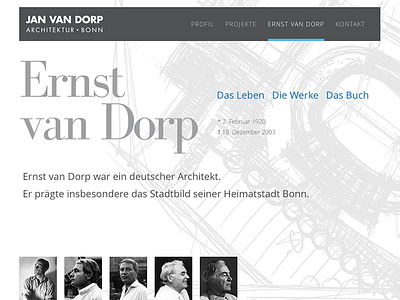 Ernst van Dorp Microsite architecture biography webdesign