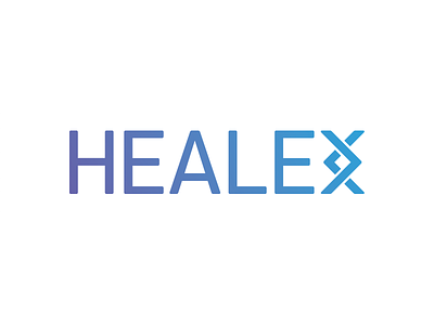 Healex logotype arrows branding colors corporate design exchange gradient health healthcare helix identity logo medical software company typogaphy x
