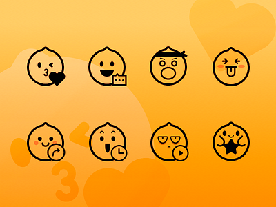 A set of emoticons design icon illustration ui ui design 图标 设计