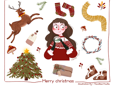 Merry Christmas design illustration illustrations illustrator