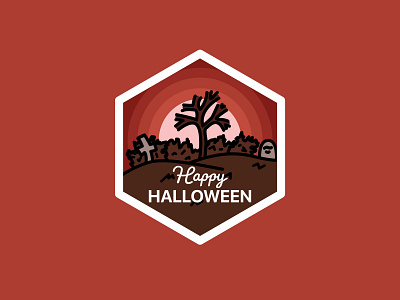 Happy Halloween Badge badge halloween halloween design scary skeletons spooky