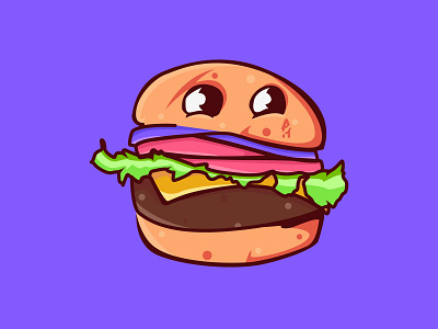 Happy Lil' Burger burger carton design illustration logo sticker