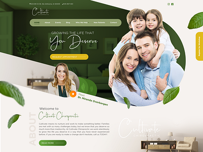 Interface - Cultivate Chiropractic design green ui web