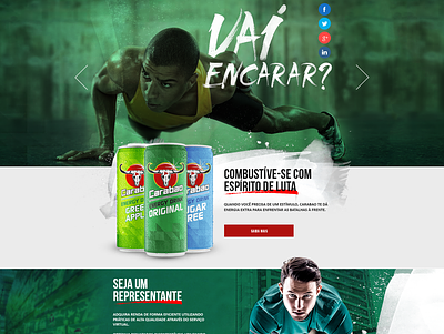 Interface - Carabao Energy Drink Brasil design ui web