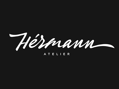 Hermann Atelier brush calligraphy fashion freehand handwritten logo type treatment typography