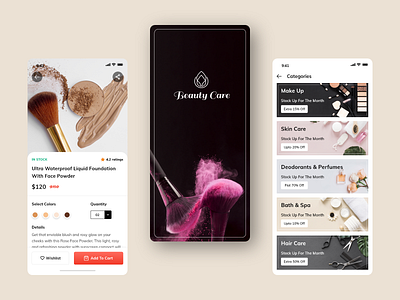 Beauty Care App adobe adobe illustrator adobe xd adobexd app app design app ui design ios ios app ios app design mobile app mobile app design mobile design mobile ui typography ui ui ux uidesign uiux