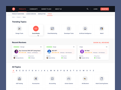 Product Hunt Redesign apps product redesign website