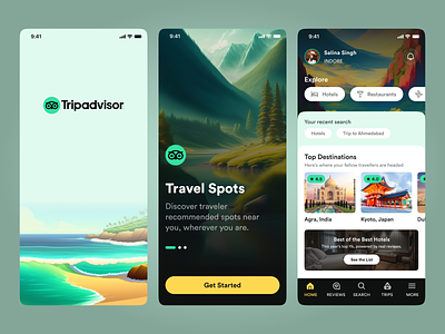 Tripadvisor Redesign app figma hotels mobile app redesign restaurants reviews splash travel trip tripadvisor vacation
