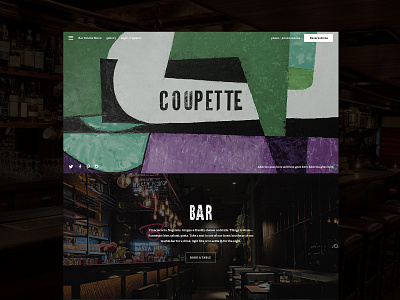 Homepage Design for Coupette bar bar website design bar website design drinks website design