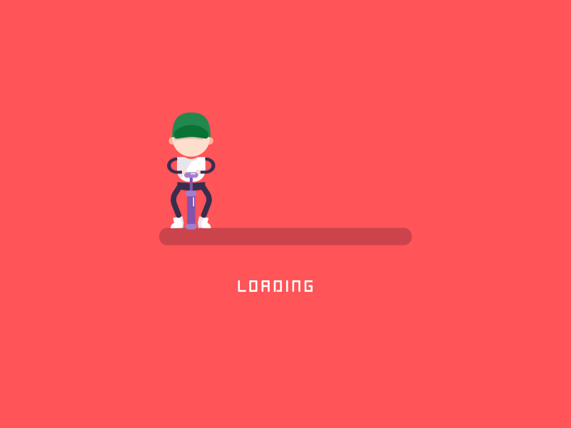 Pumping Loading Animation animation cap cute green illustration kid loading motion motion graphic people pump red