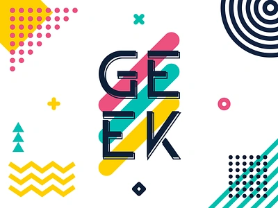 Geek banner branding cool design dot geek illustration line memphis post typography ui vector wallpaper web