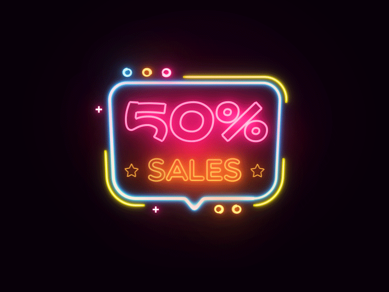 Neon Sale Board Animation