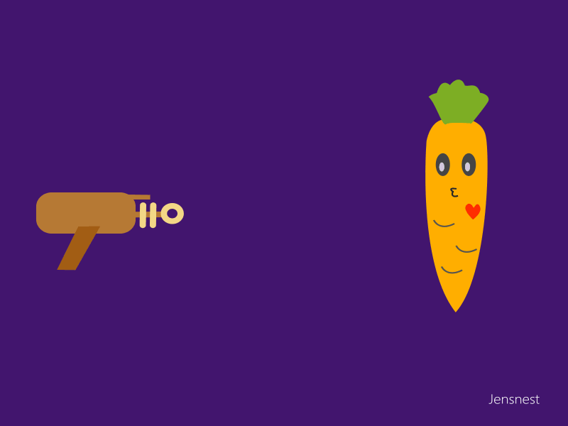 Aw!! A carrot got shot! 2d animation animation illustration motion design school shape animation shape modifiers vector