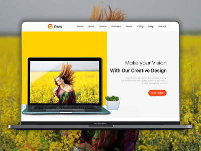 Creative Agency Website Landing Page Mockup