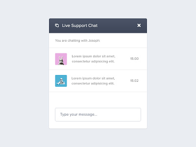 Chat alexander scott blue chat clean modal support ui ux web