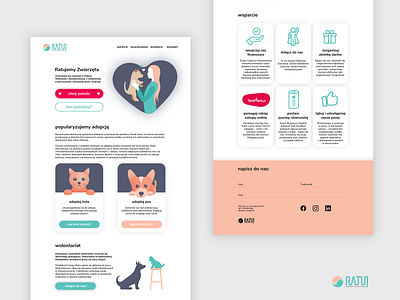 Grupa Ratuj - redesign concept adoption cats design dogs illustraion ui web design website