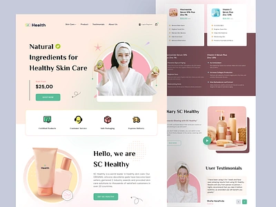 SC Healthy - Landing Page beauty design header health healthy landing landing page landing page design landingpage product skin care testimony web web design