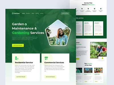 Garglow - Gardening Landing Page design gardening gardening landing page gardening service garglow green landing landing page landing page design landingpage web web design