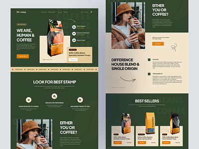 ❤️ Phocinky - Landing Page Coffee Beans beans coffee cafe cafe landing page cafe shop coffee coffee landing page coffee shop design drink food landing landing page landing page design landingpage minimalis phocinky sell standout web web design
