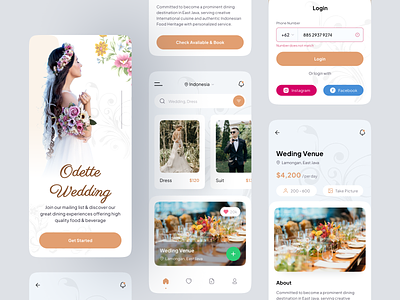🌹Odette Wedding - Wedding Apps android apps booking dress flower ios login marry mobile mobile apps mobile design splash screen splashscreen suit wedding wedding venue