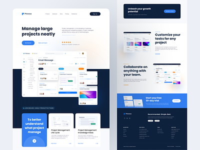 Phoveus Dashboard Landing Page ari company profile dashboard dashboard landing page design fariz landing landing page landing page design landingpage project project maanagement task task management web web design