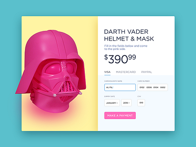 Daily Ui #002 - Darth Vader pink helmet