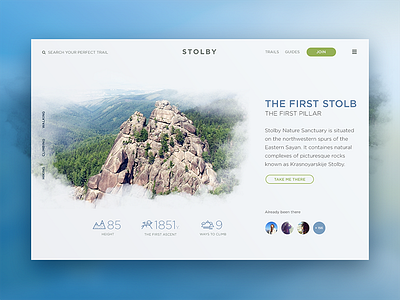 Daily UI #003 - Go wild in Krasnoyarsk 003 dailyui krasnoyarsk mountains stolby ui