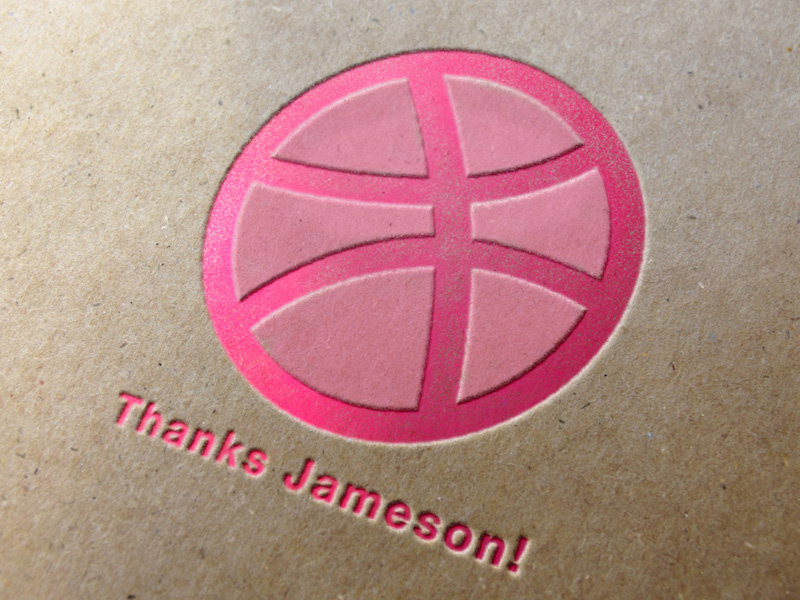 Thank you, Jameson Rodriguez debut dribbble pressed logo invite thanks thank you jameson twan vosters