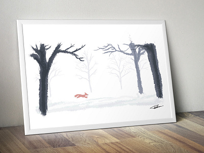 Fox in snowy landscape. art digital environment fox foxy ice illustration landscape snow twan vosters winter