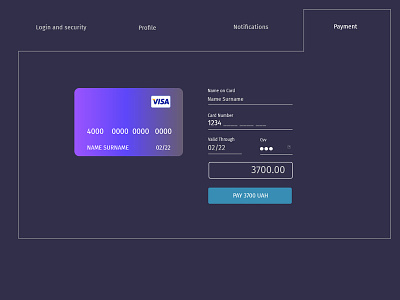 Payment page app design ui ux web website