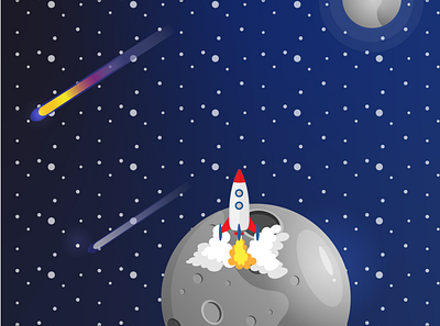 Into the Space animation flat icon illustration logo minimal ui ux vector web
