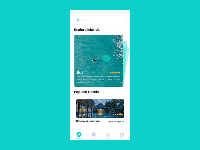 Travel App Screens Interaction