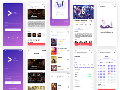 Movie Booking App Concept booking clean app design colors illustration minimal app design movie app movie booking movie poster nice100